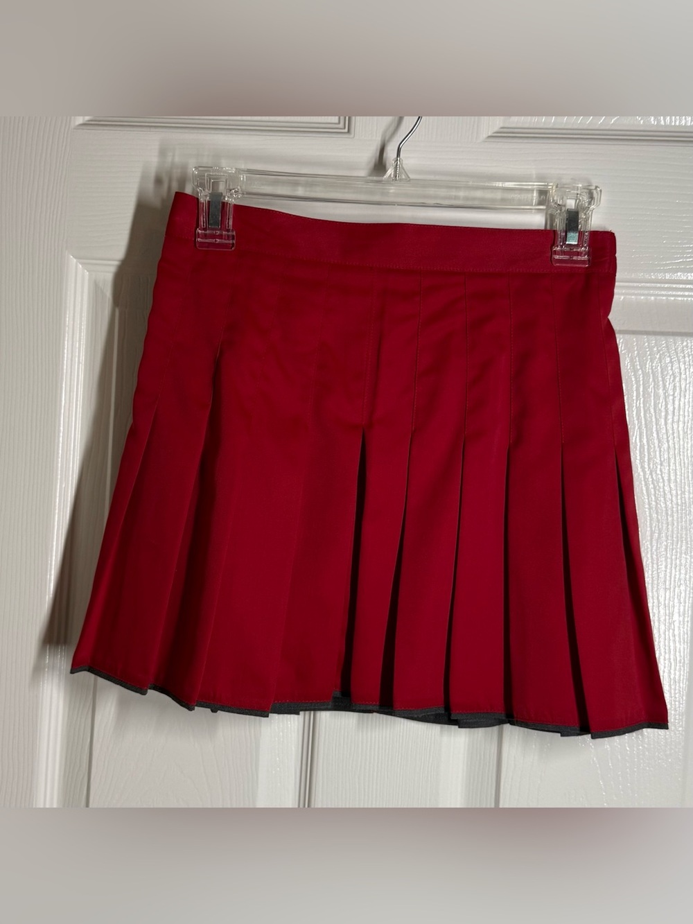 Vintage Tail Red Pleated Tennis/Pickleball Mini Skirt with Gray Trim